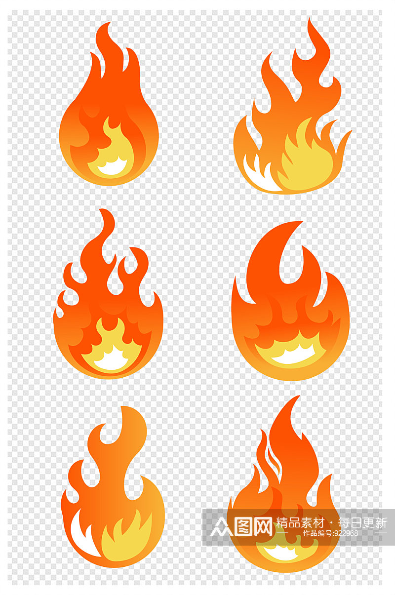 手绘风红色火焰元素火苗手绘火焰元素素材