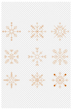 手绘素材雪花图案图标