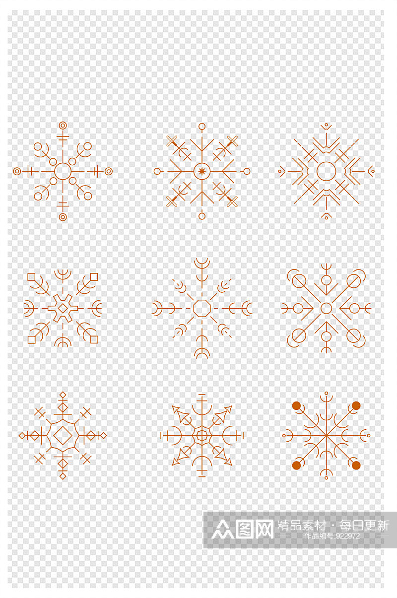 手绘素材雪花图案图标素材