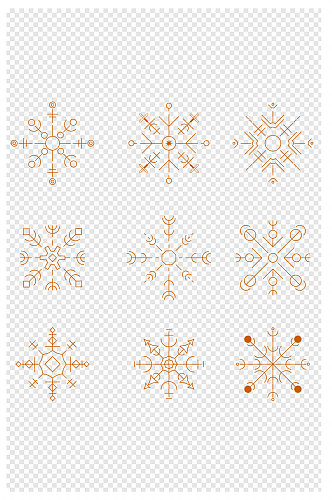 手绘素材雪花图案图标