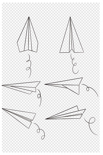 简约线条画纸飞机卡通元素