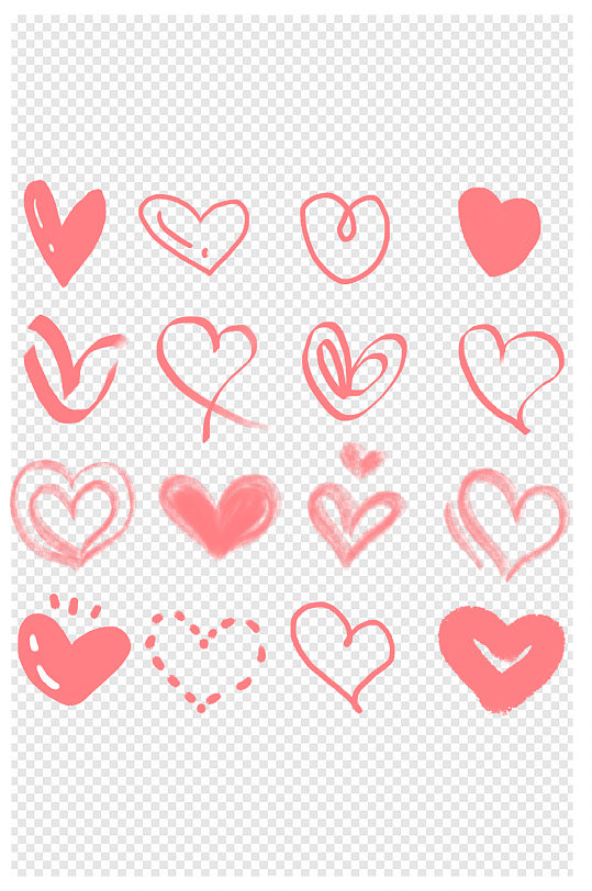 手绘可爱心形爱心装饰图案