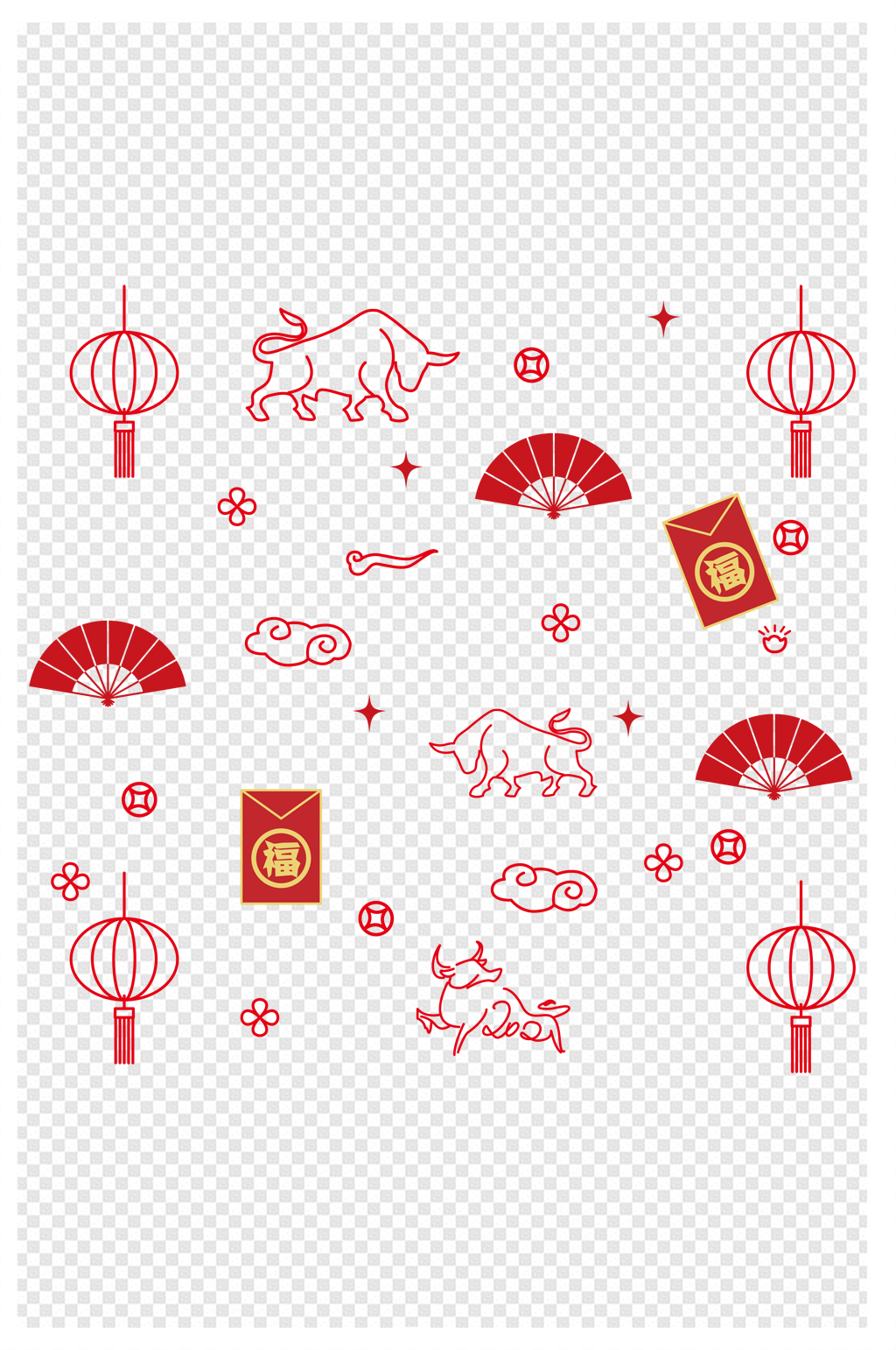 新年装饰底纹节日图案素材素材