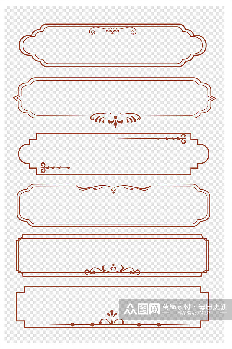 欧式边框轻奢古典欧风标题框内容框素材