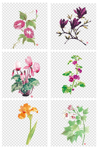 花卉图案水墨画设计元素
