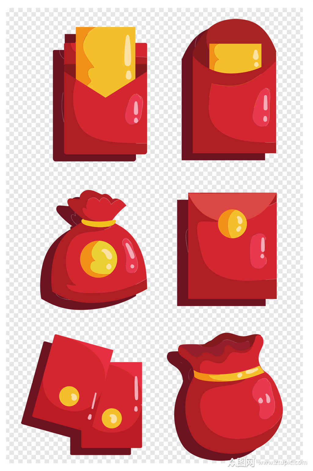 手绘卡通可爱红包素材