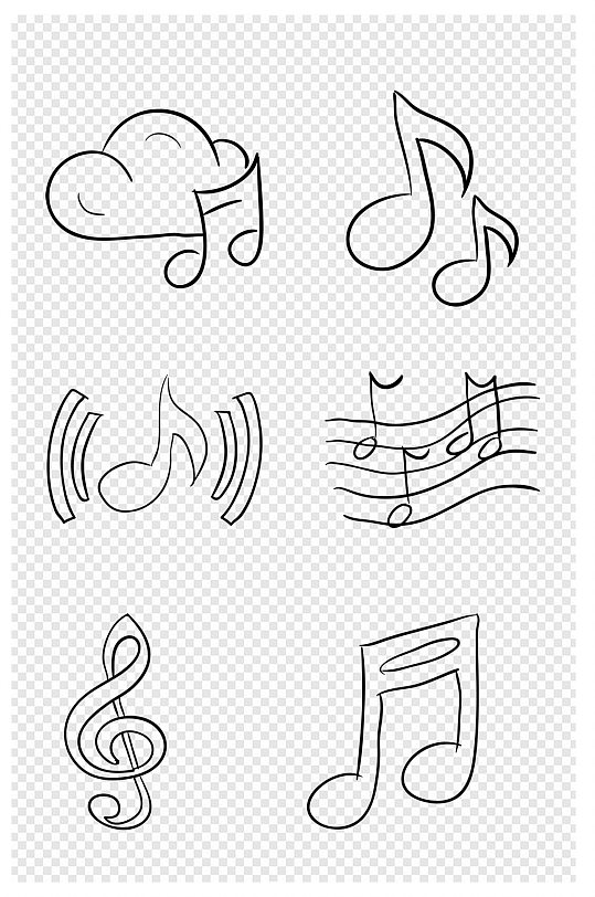 线条剪影音符音乐节日素材-众图网