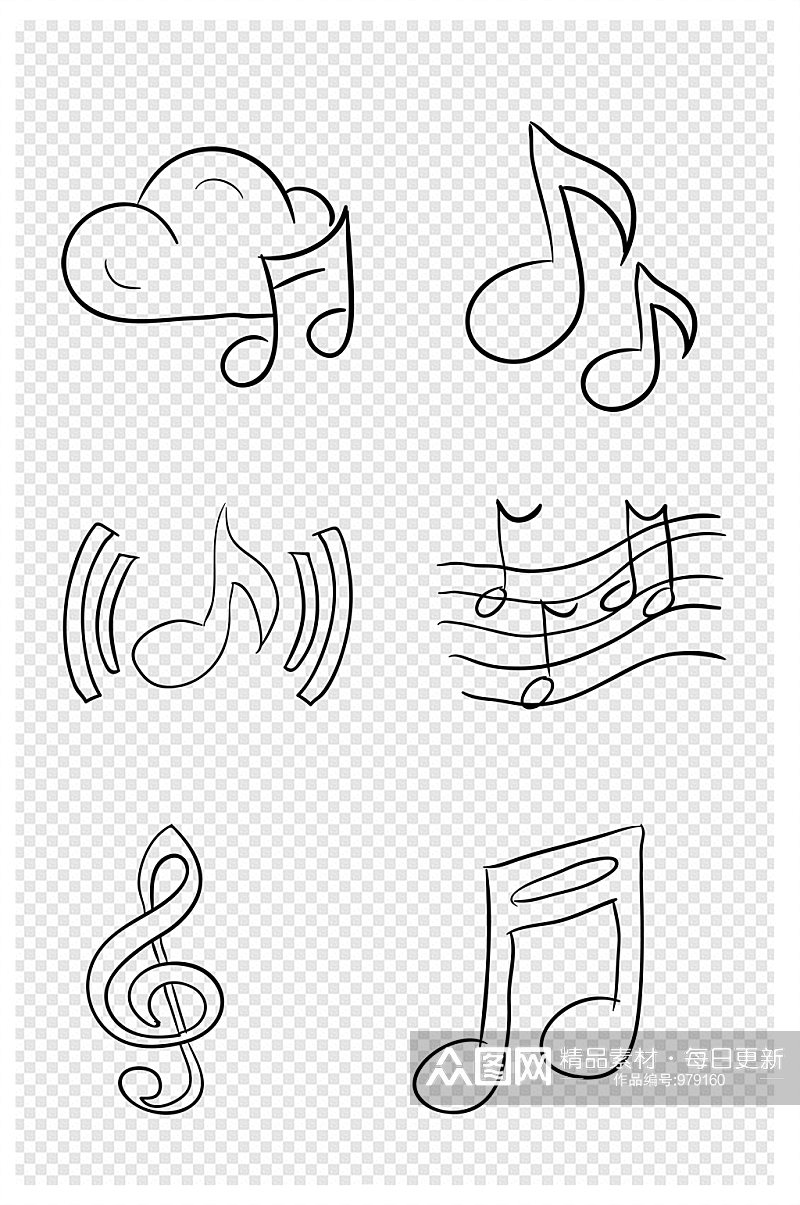线条剪影音符音乐节日素材素材