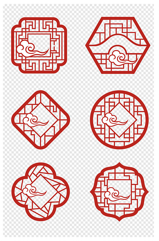 中式传统花格窗格花纹中国风古典边框-众图网