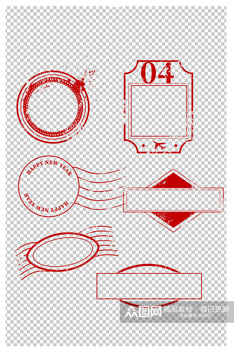 印章红色经典邮戳素材素材
