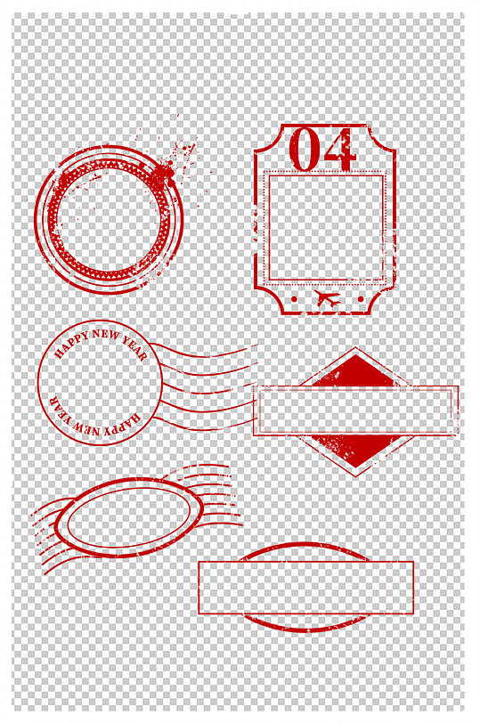 印章红色经典邮戳素材