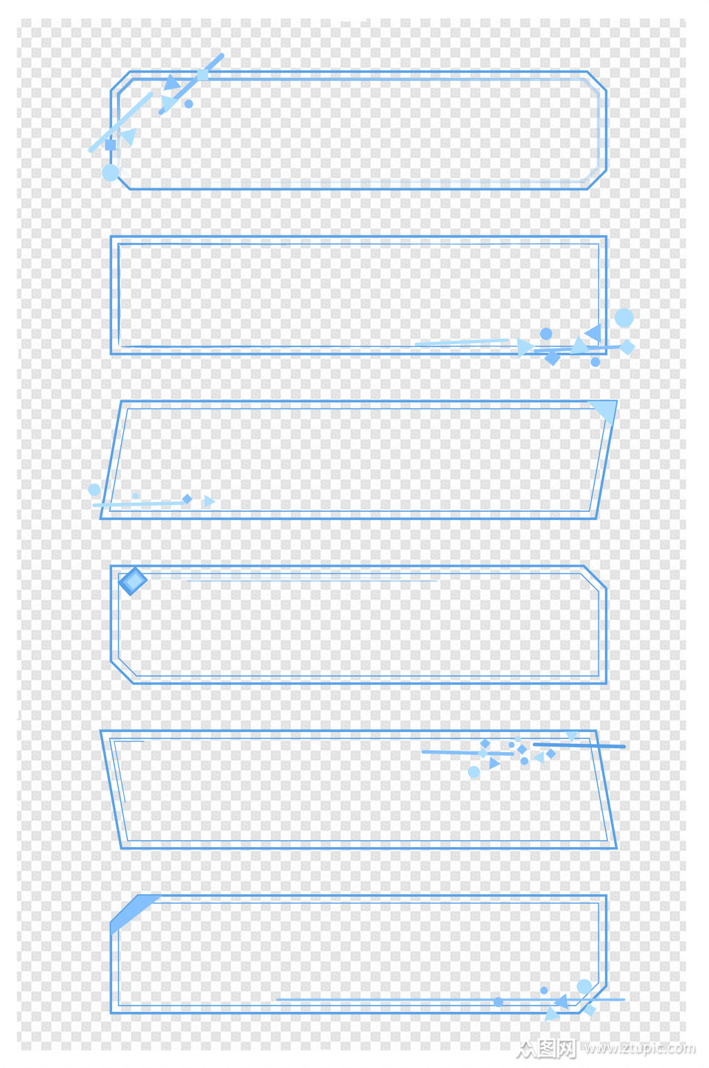 商务边框蓝色几何装饰边框标题框文本框素材