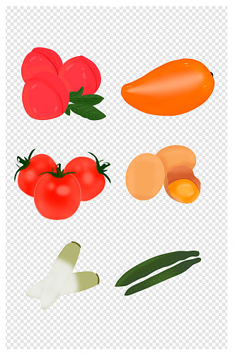 手绘蔬菜手绘水果土豆黄瓜西红柿