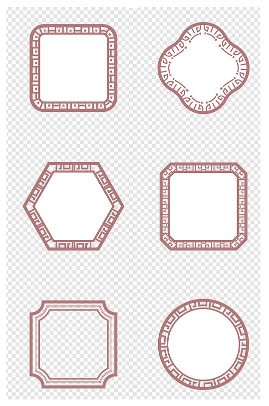 中式边框中国风复古装饰圆形边框-众图网