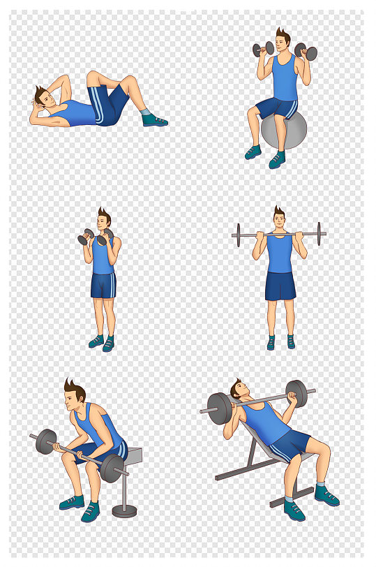 运动健身手绘人物合集