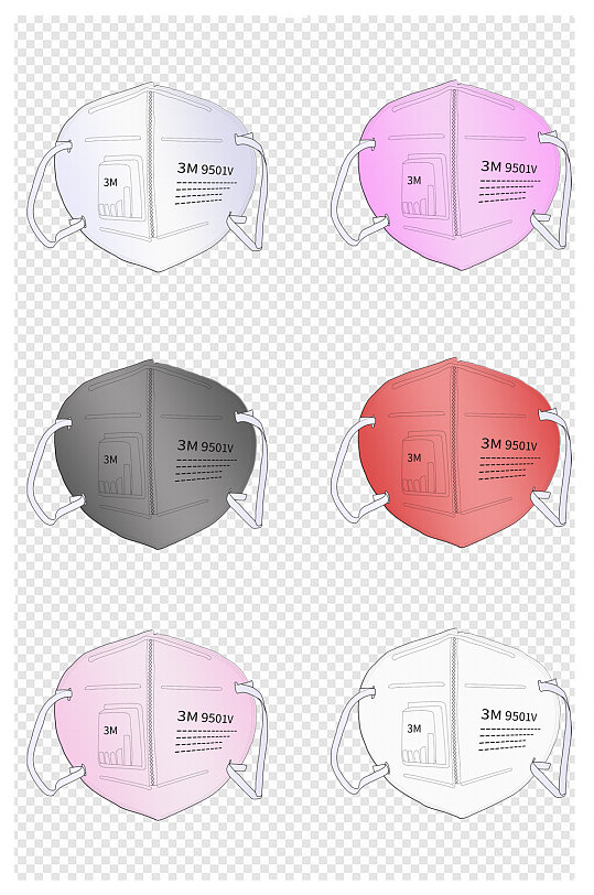 手绘N95防病毒新冠肺炎医疗口罩