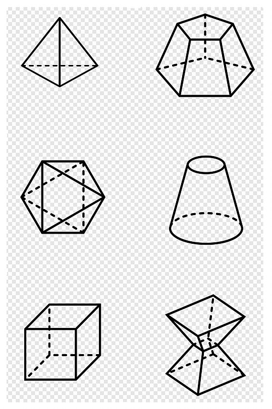 线条画几何体几何图形立方体