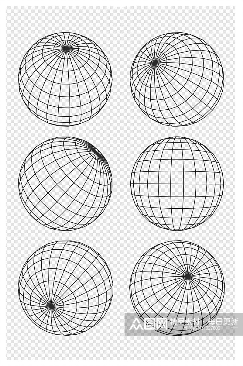 抽象线条画圆球图案素材素材