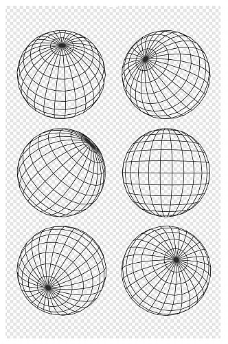 抽象线条画圆球图案素材