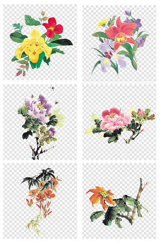 国画水墨画花卉花朵素材