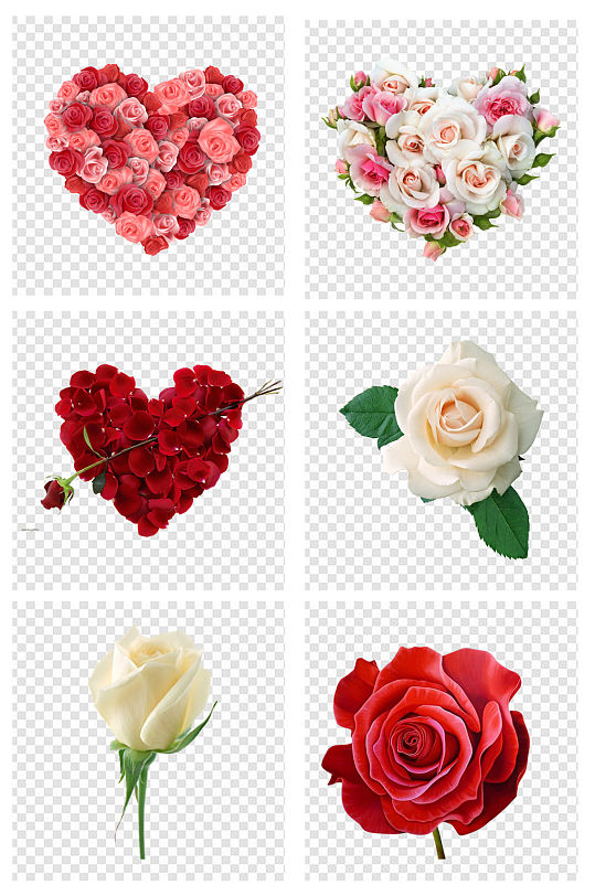 心形浪漫玫瑰花朵素材