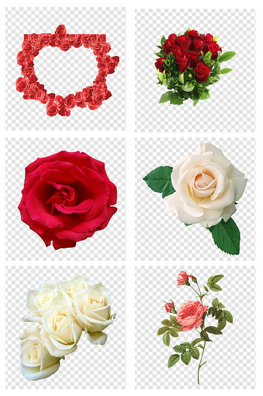 红色白色浪漫玫瑰花朵素材