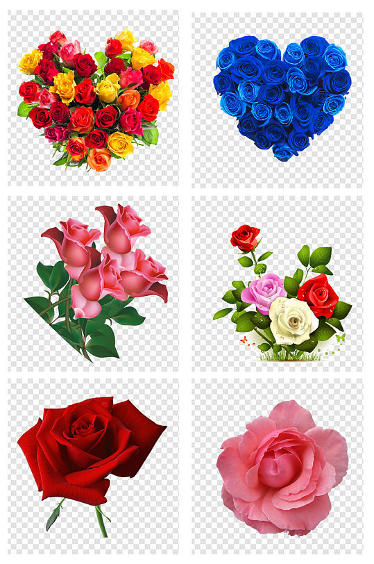 手绘花朵浪漫玫瑰花朵素材