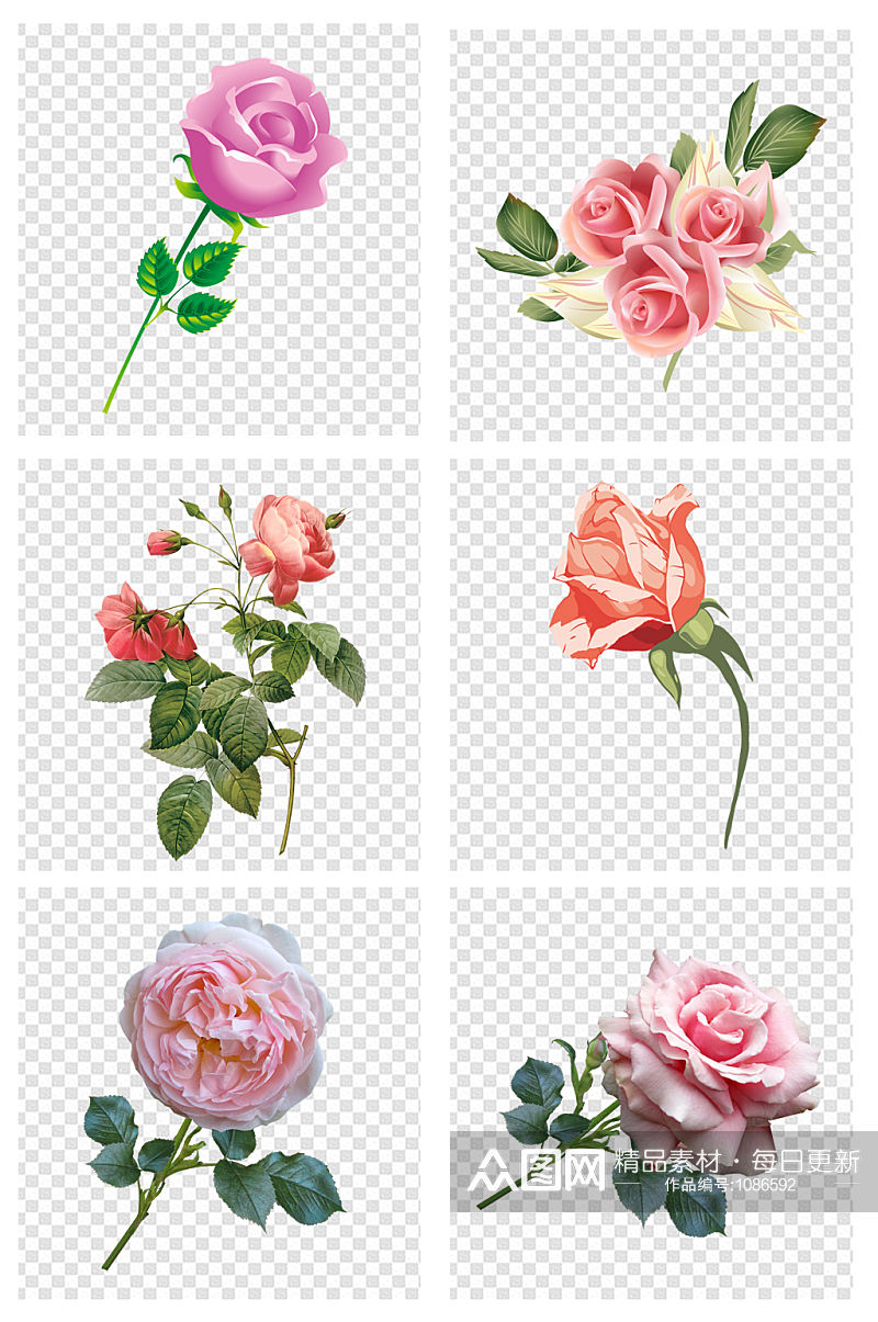 油画浪漫玫瑰花朵素材素材