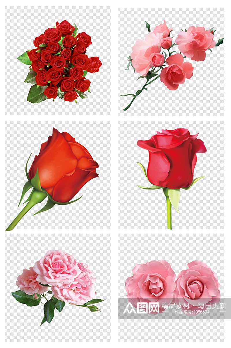 手绘花朵浪漫玫瑰花朵素材素材