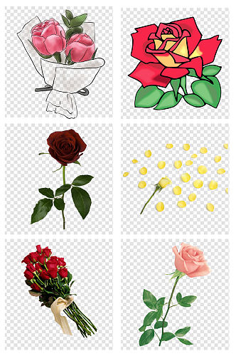 简约手绘求婚玫瑰花朵爱情元素