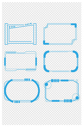 蓝色科技感边框文本框标题框