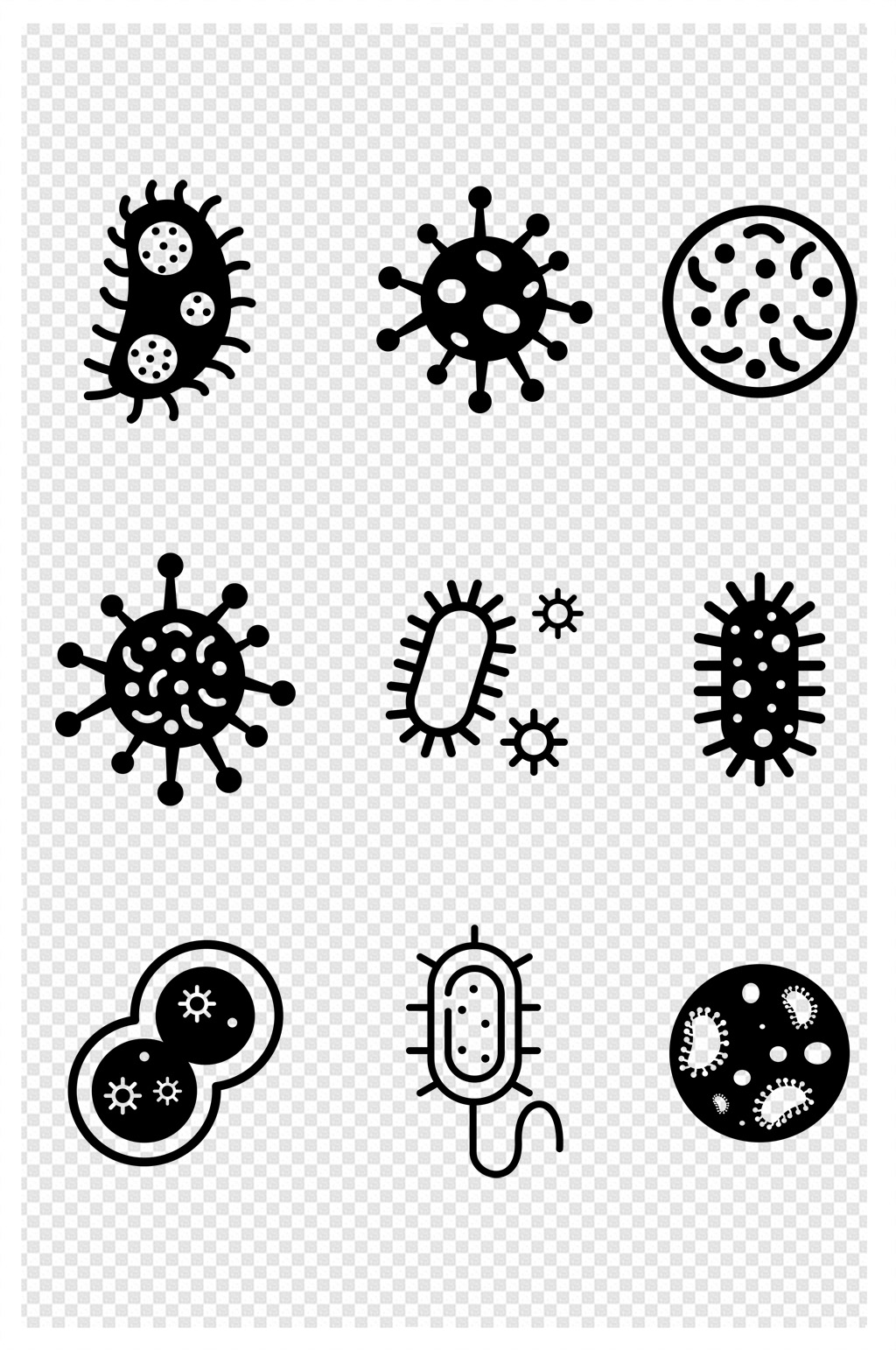 细菌图标球状细胞细菌素材
