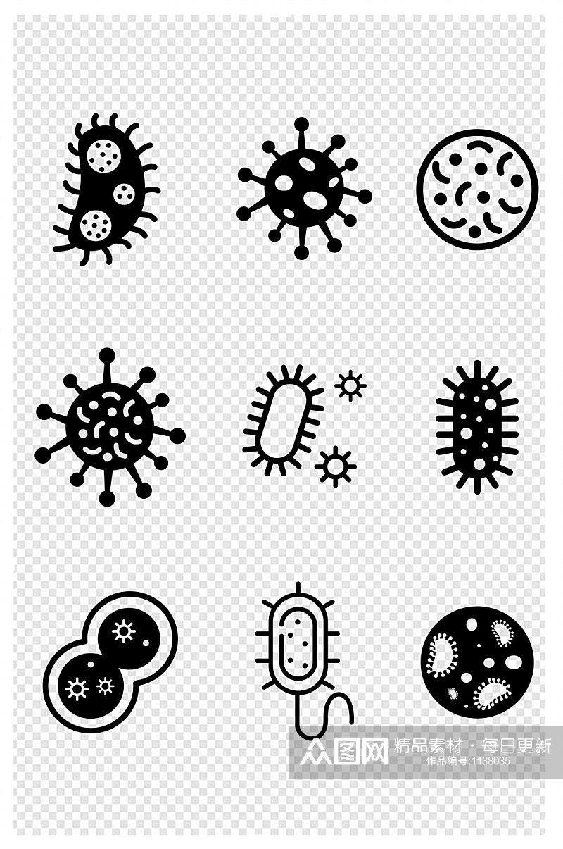细菌图标球状细胞细菌素材素材