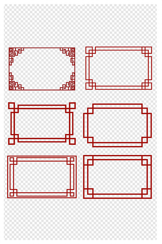 中式中国风复古边框窗框文本框标题框-众图网