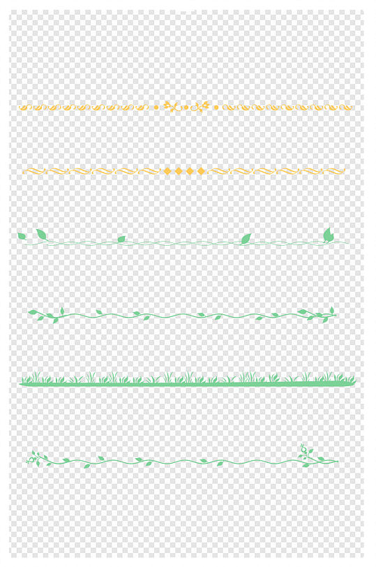 简约清新绿色分割线边框中国风线条
