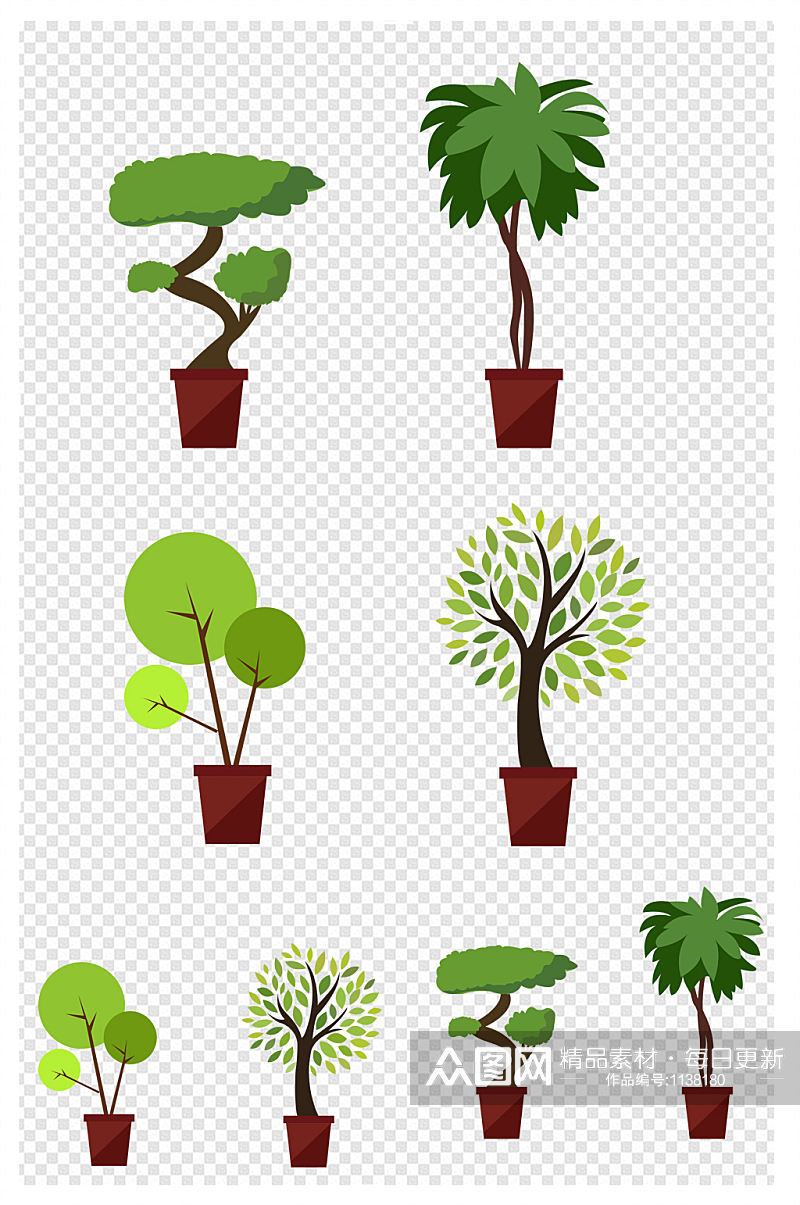 绿色植物盆栽素材素材