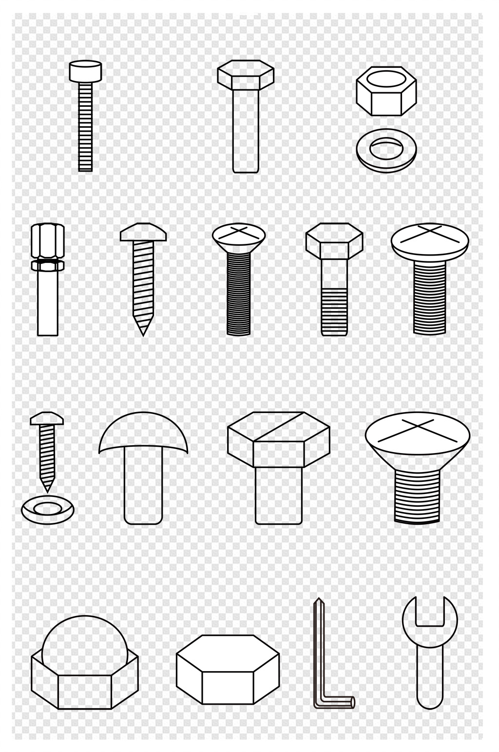 螺丝钉简笔画金属图片