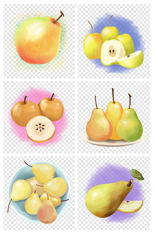 卡通手绘惊蛰应季水果之梨子