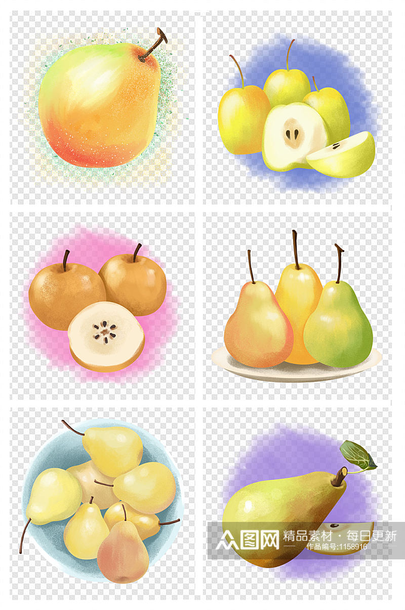 卡通手绘惊蛰应季水果之梨子素材