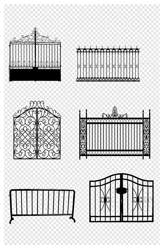铁艺围栏大门栏杆简约剪影