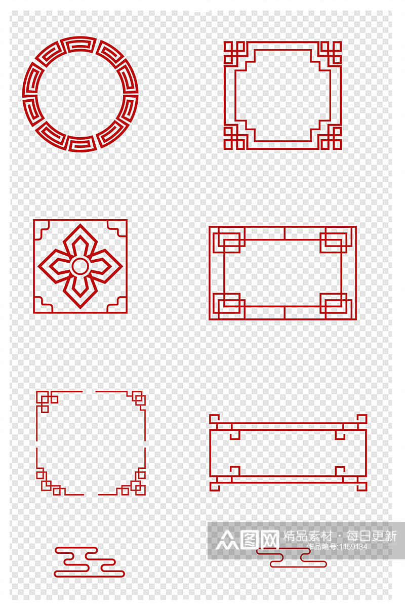 中国古典元素边框样式素材
