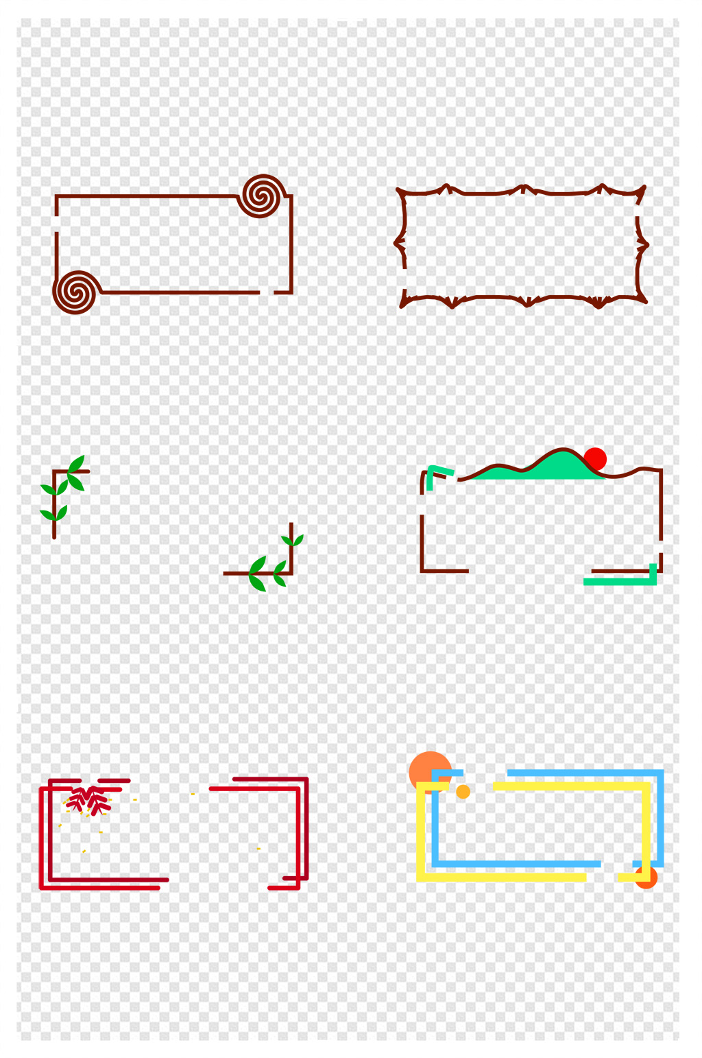 标签框边框方块图各类
