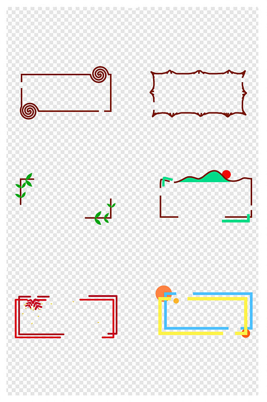 标签框边框方块图各类
