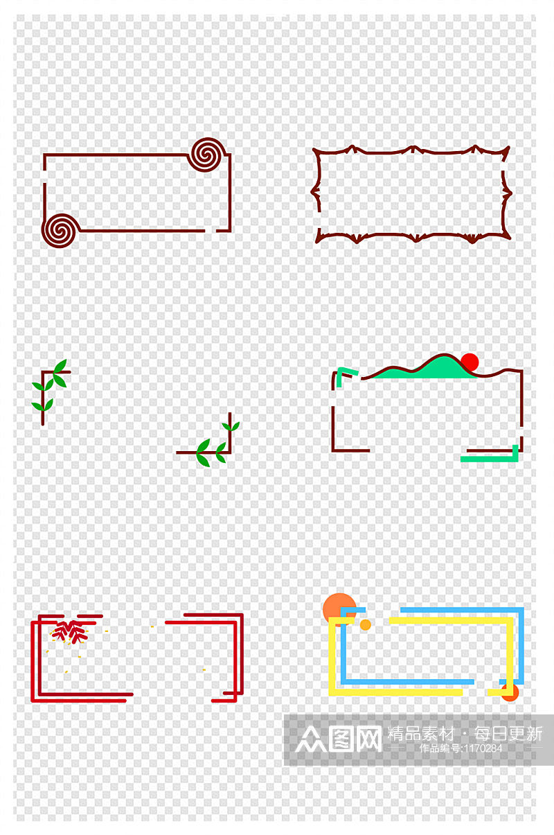 标签框边框方块图各类素材