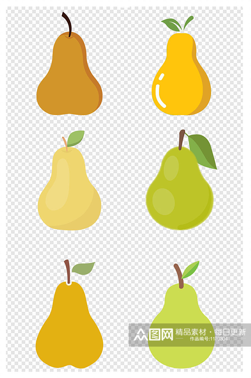 梨水果创意元素图案设计素材