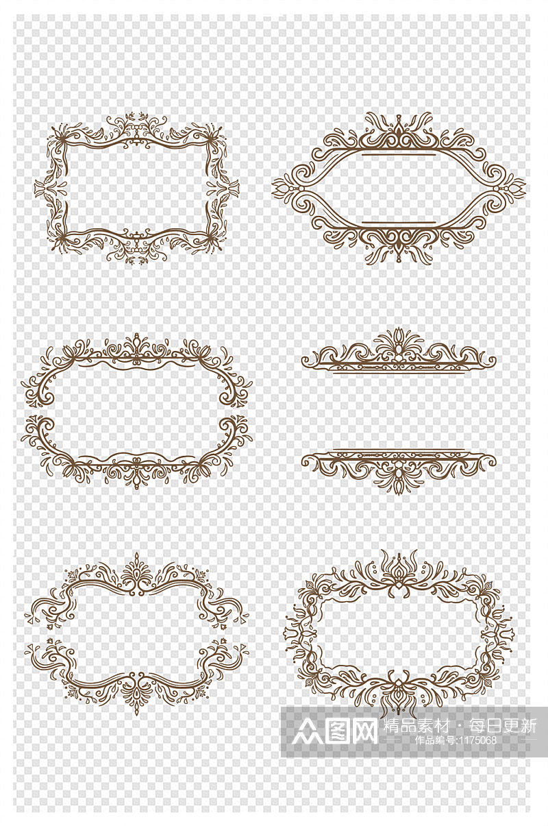 复古古典欧式花纹边框婚庆包装标题背景素材