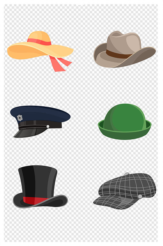 帽子草帽绿帽太阳帽警帽贝雷帽魔术帽