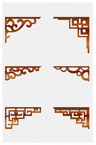 红木木纹中国风边古典复古角边框