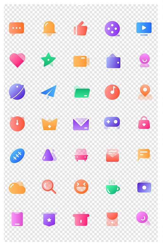 社交类常用渐变图标-众图网