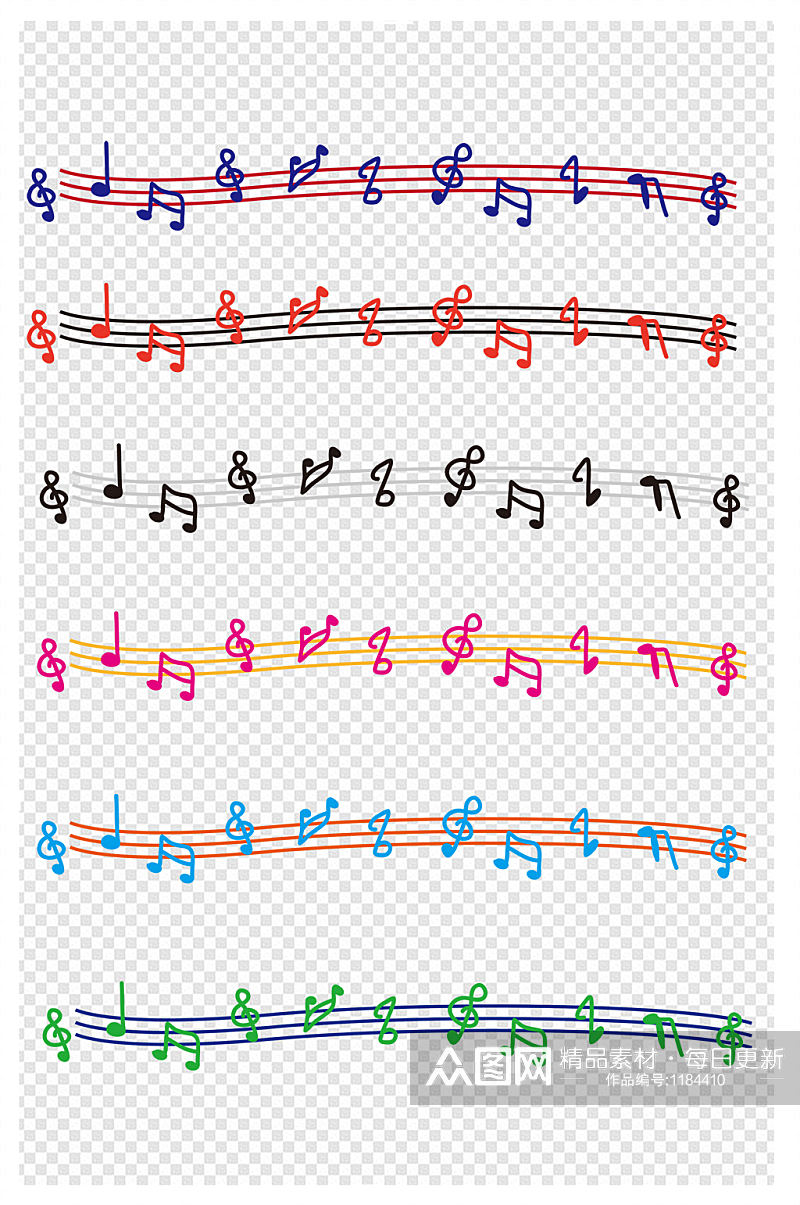 创意音乐五线谱音符纹理边框素材